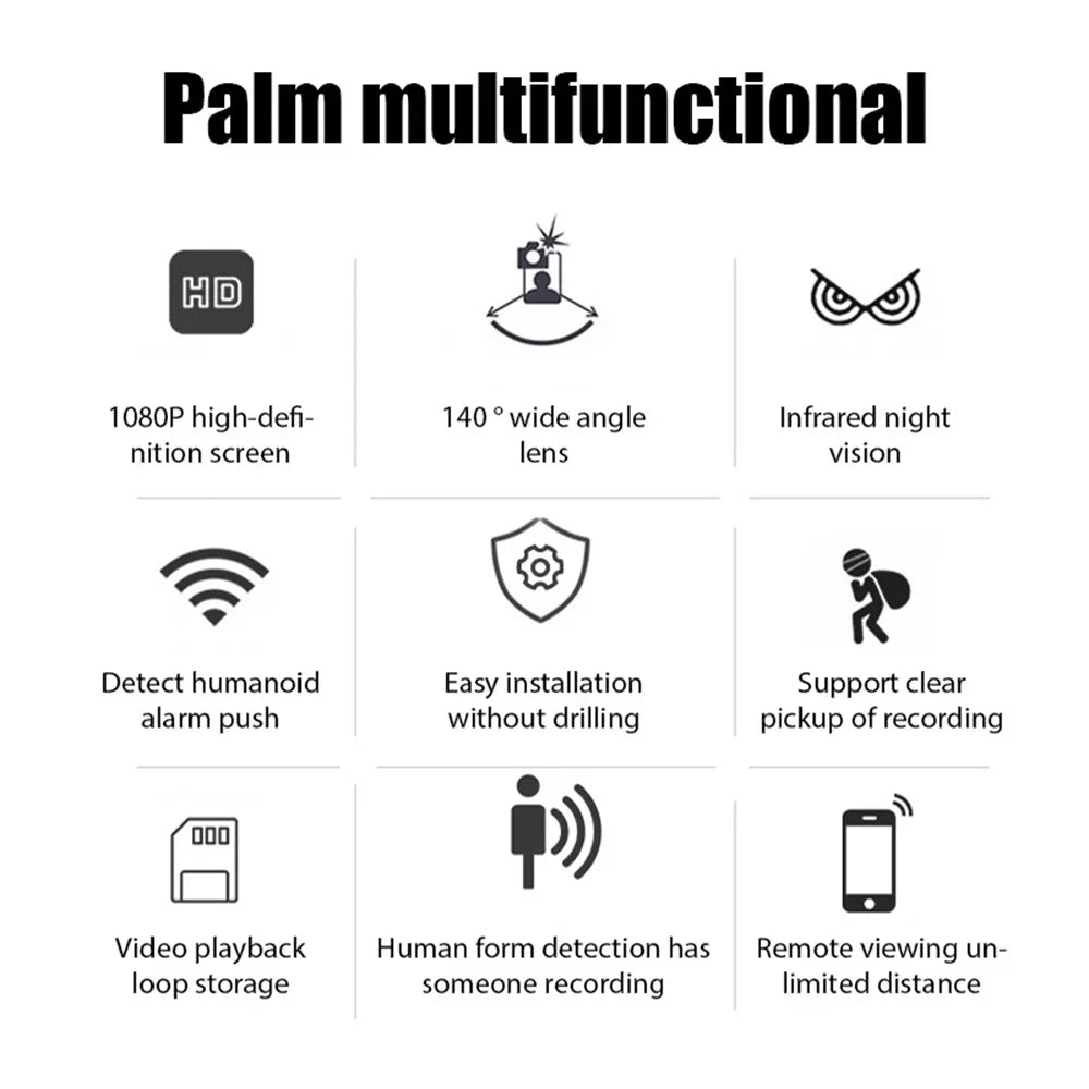 Audio Video Wireless Security Surveillance Camera 1080P HD Mini Camera Wifi IP Smart Home Indoor Night Vision AI Human Camcorder