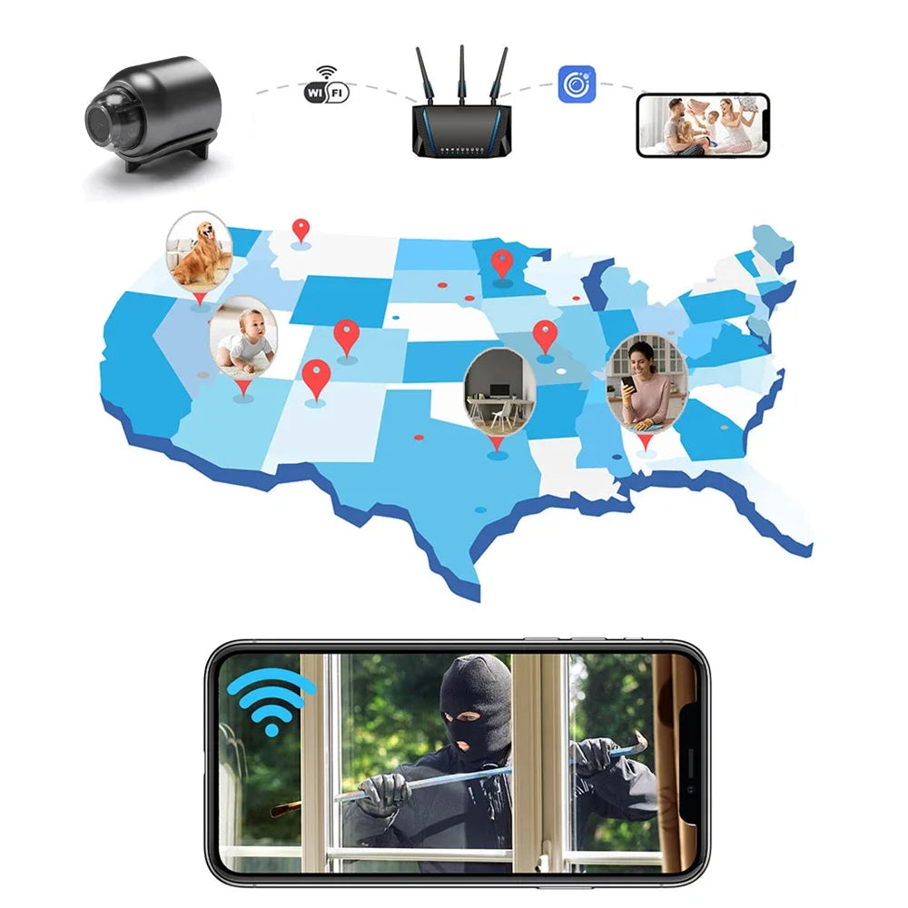 Audio Video Wireless Security Surveillance Camera 1080P HD Mini Camera Wifi IP Smart Home Indoor Night Vision AI Human Camcorder