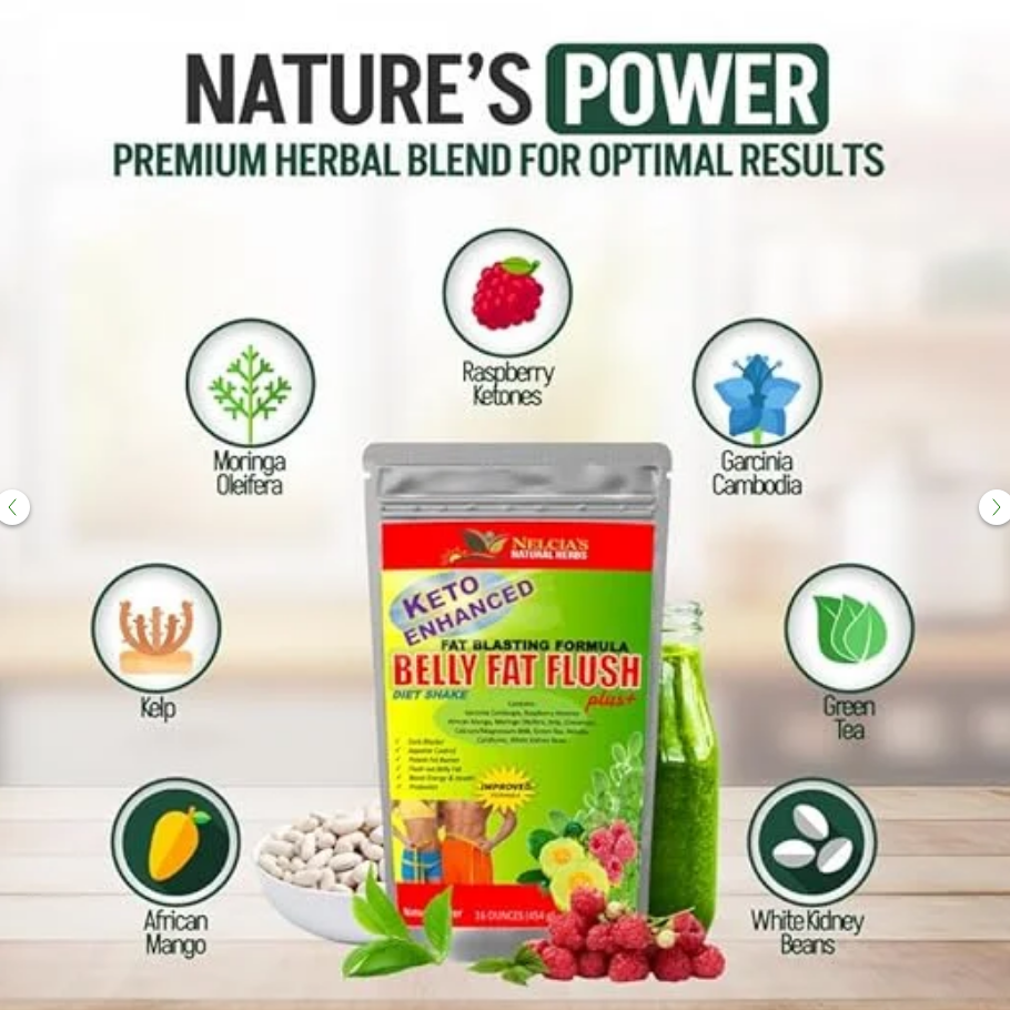 Belly Fat Flush Diet Powder Shake Keto Enhanced with Detox